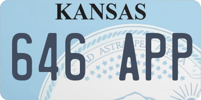 KS license plate 646APP