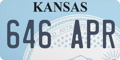 KS license plate 646APR