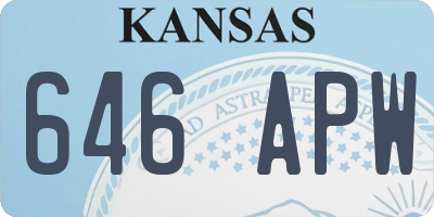 KS license plate 646APW