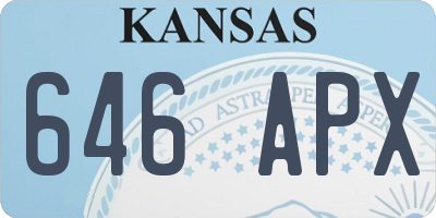 KS license plate 646APX