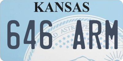 KS license plate 646ARM