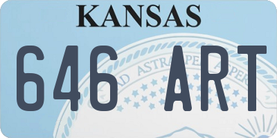 KS license plate 646ART