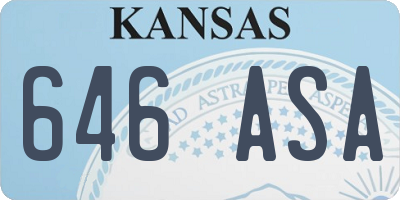 KS license plate 646ASA