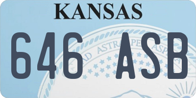 KS license plate 646ASB