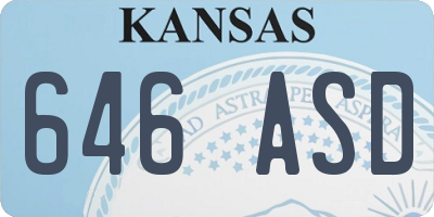 KS license plate 646ASD