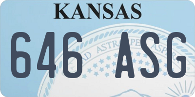 KS license plate 646ASG
