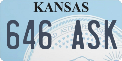 KS license plate 646ASK