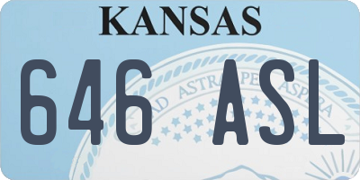 KS license plate 646ASL