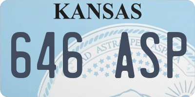 KS license plate 646ASP