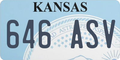 KS license plate 646ASV