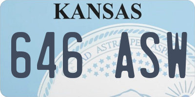 KS license plate 646ASW