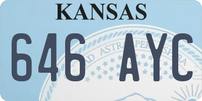KS license plate 646AYC