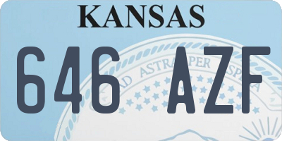KS license plate 646AZF