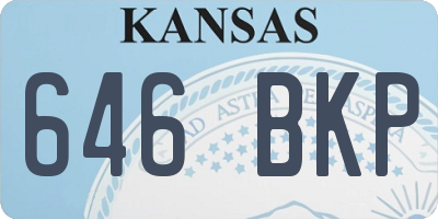 KS license plate 646BKP