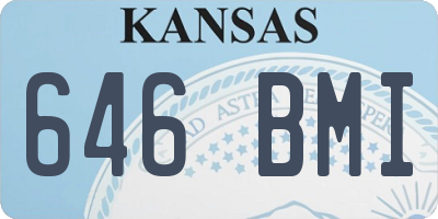 KS license plate 646BMI