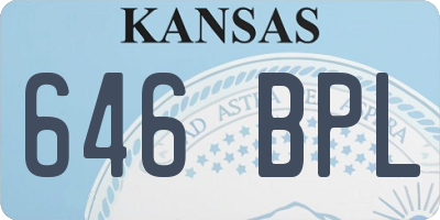 KS license plate 646BPL