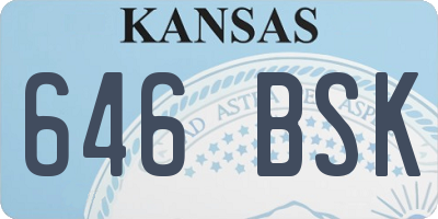 KS license plate 646BSK