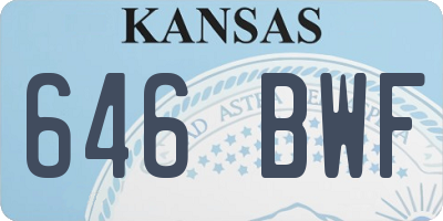 KS license plate 646BWF