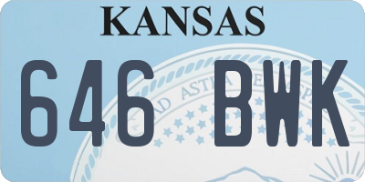 KS license plate 646BWK