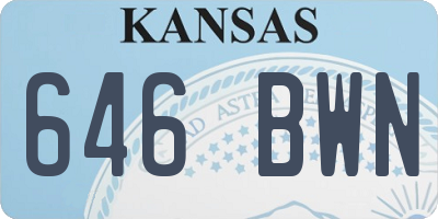 KS license plate 646BWN