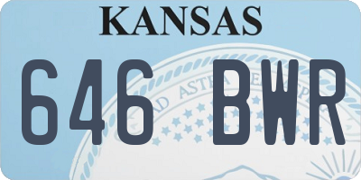 KS license plate 646BWR