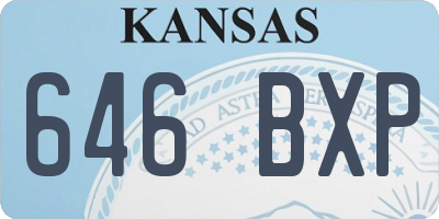KS license plate 646BXP