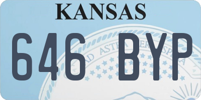 KS license plate 646BYP