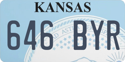 KS license plate 646BYR