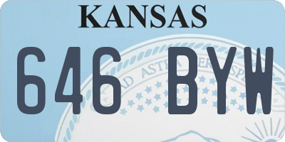 KS license plate 646BYW