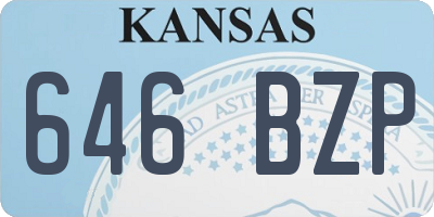 KS license plate 646BZP