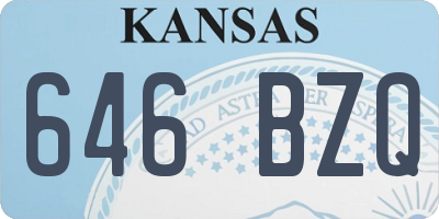 KS license plate 646BZQ