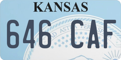 KS license plate 646CAF