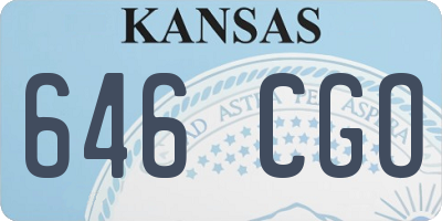 KS license plate 646CGO