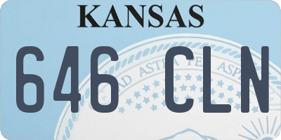 KS license plate 646CLN