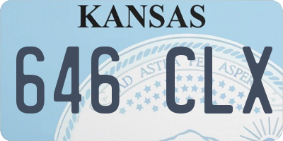 KS license plate 646CLX