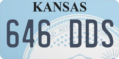 KS license plate 646DDS