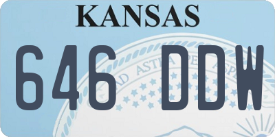 KS license plate 646DDW