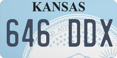 KS license plate 646DDX