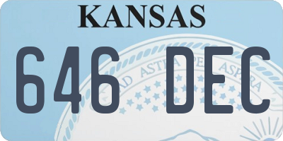 KS license plate 646DEC