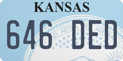 KS license plate 646DED