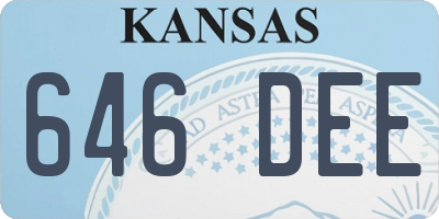 KS license plate 646DEE