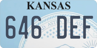 KS license plate 646DEF