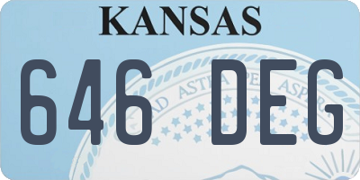 KS license plate 646DEG