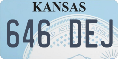 KS license plate 646DEJ