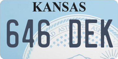 KS license plate 646DEK