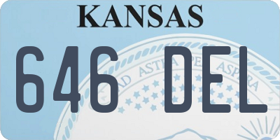 KS license plate 646DEL