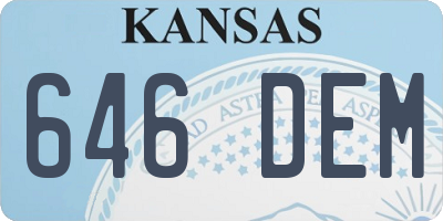 KS license plate 646DEM