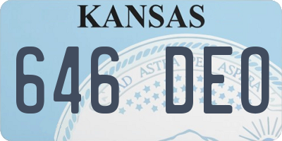 KS license plate 646DEO