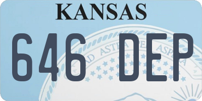 KS license plate 646DEP