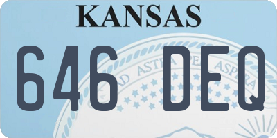 KS license plate 646DEQ
